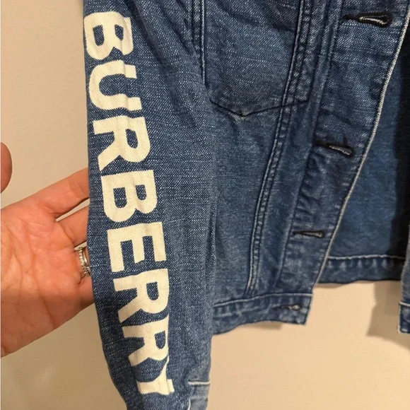 Excellent Burberry Logo Designer Blue Denim Jacket Kids size 8Y 128cm - Picture 9 of 15